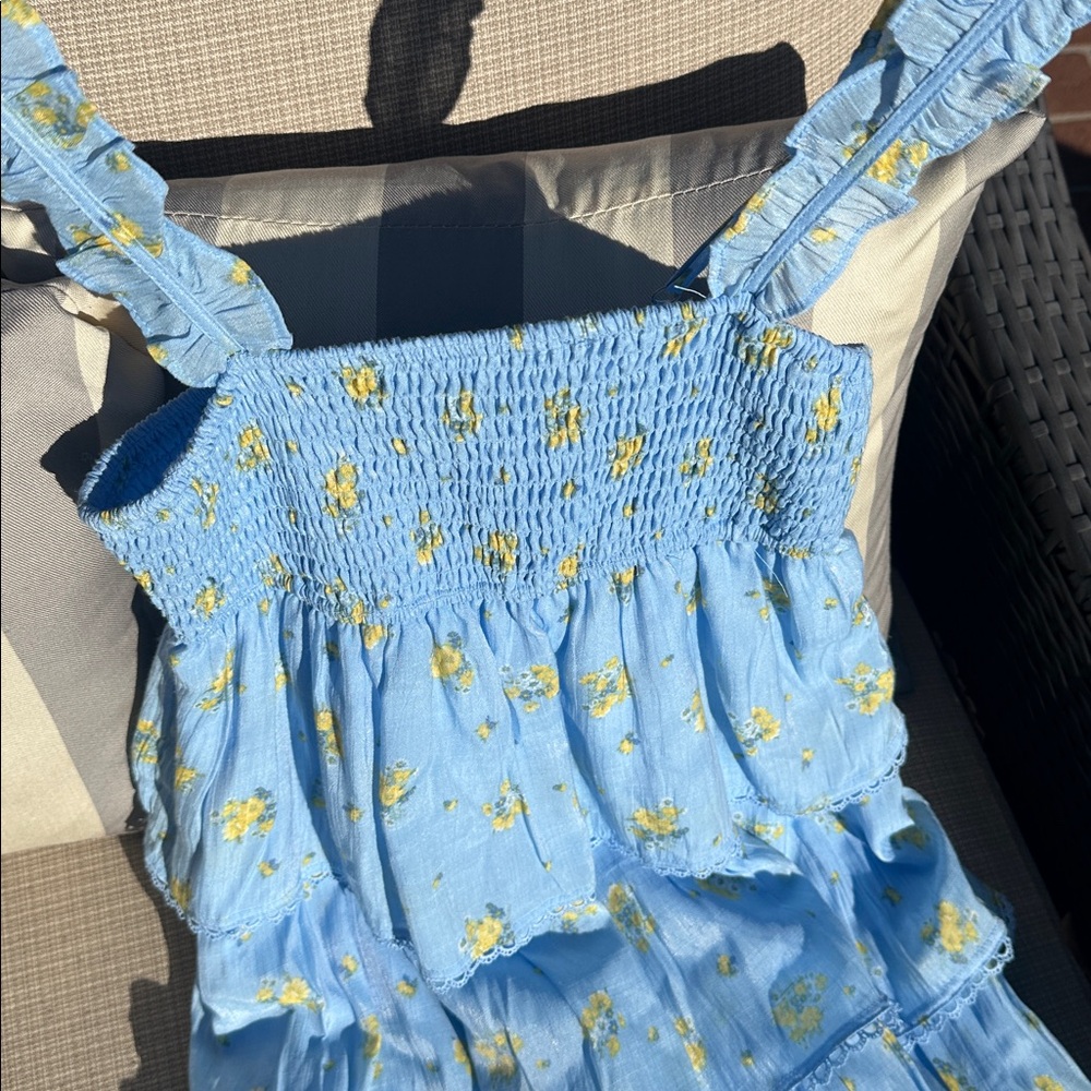 Altar’d State Blue & Yellow floral tier sundress. NWT Small BEACH!! EASTER!!